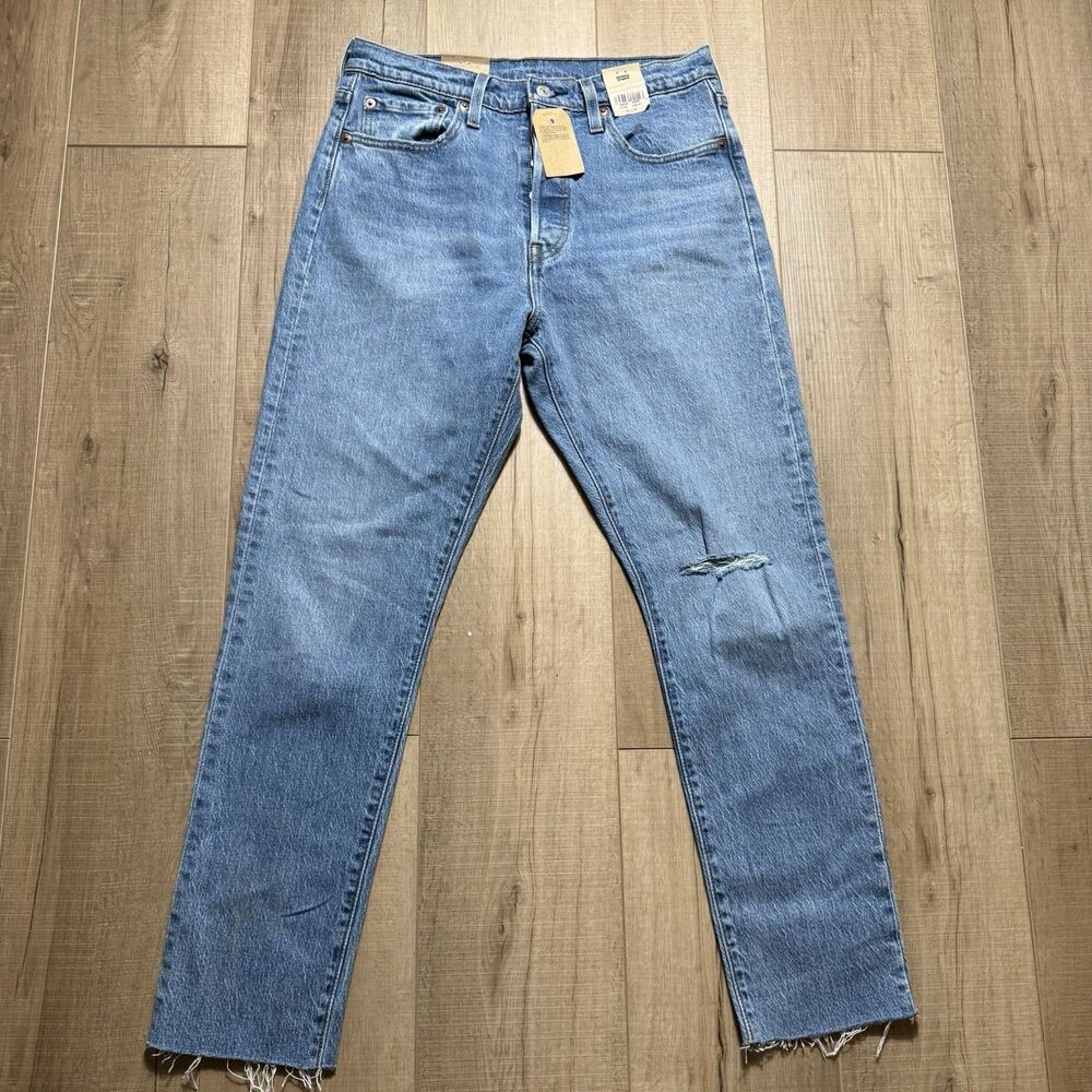 NEW Levi’s 501 Women’s 29x28 High Rise Skinny Jeans Light Blue Button Fly NWT